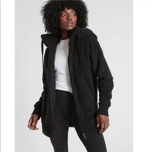 Athleta Black Tugga Long Sherpa Jacket